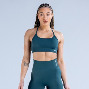 DFYNE Dynamic Backless Spor Sütyeni Kadın Koyu Turkuaz Yeşil | BZYIQS302