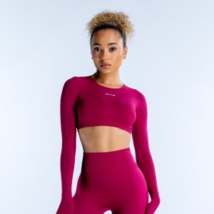 DFYNE Dynamic Long Sleeve Crop Üst Kadın Küpe Çiçeği | GNJMSZ167