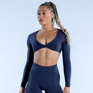 DFYNE Ignite Twist Front Crop Üst Kadın Gri | HNCJMD684