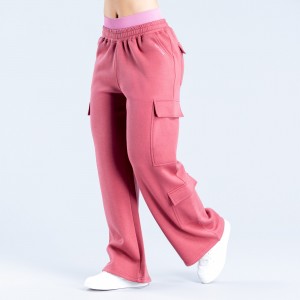 DFYNE Lanyi Edit Wide Leg Cargo Jogger Pantolon Kadın Koyu Pembe | HRFOND627