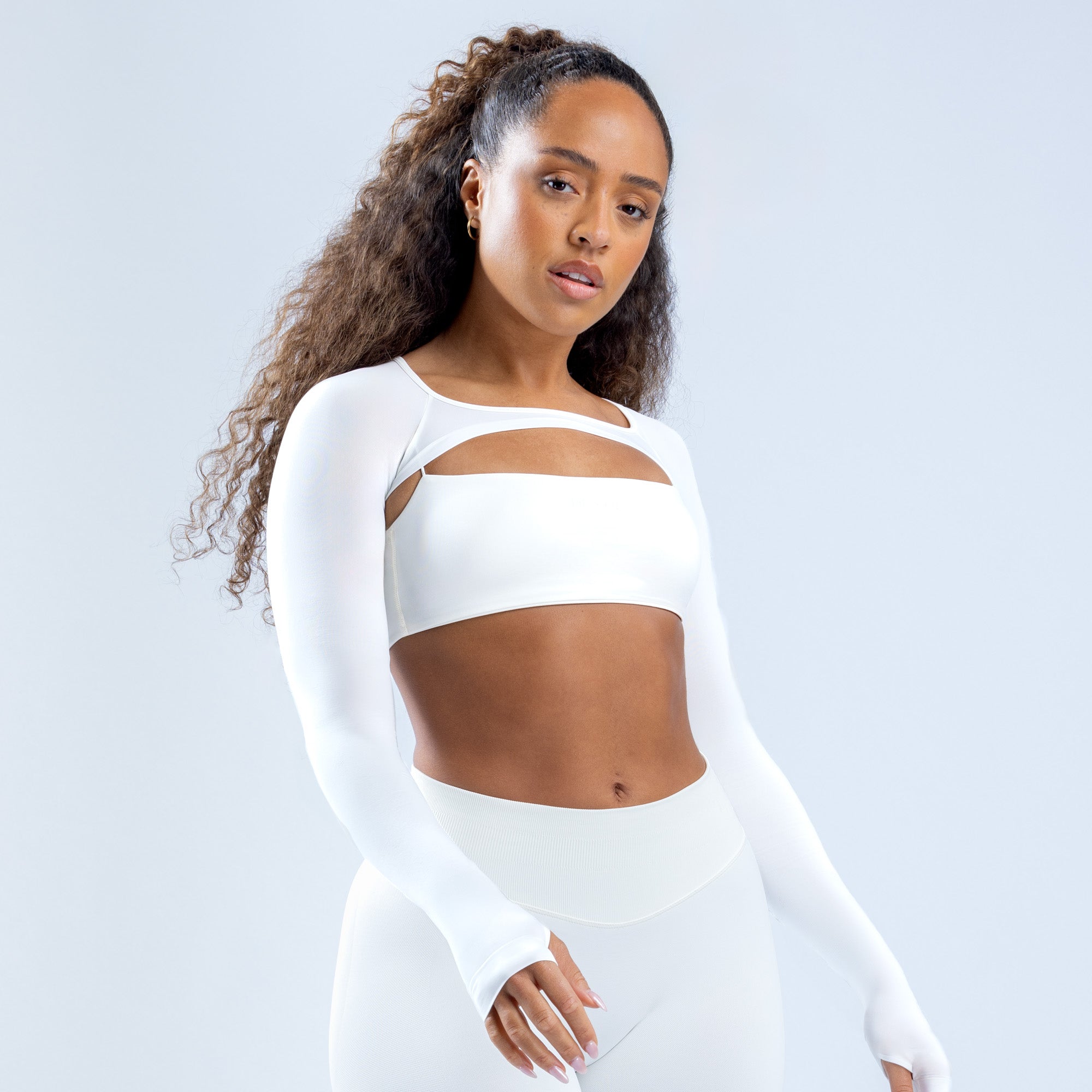 DFYNE Defy Long Sleeve Shrug Kadın Beyaz | ROJWMC370