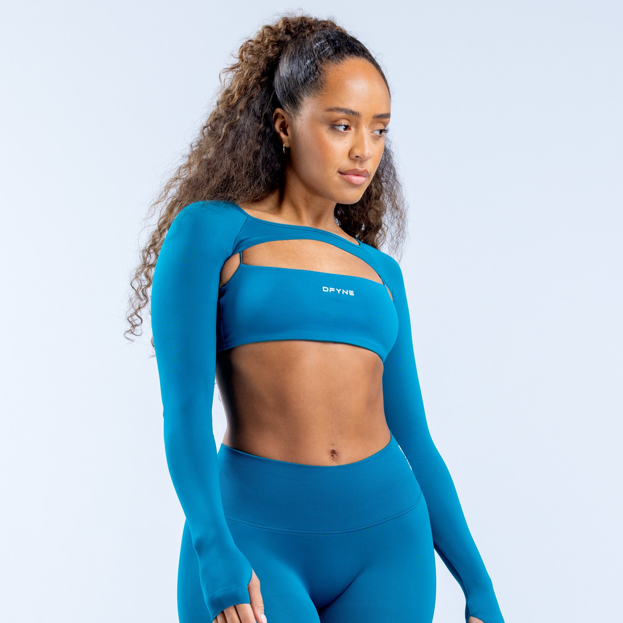 DFYNE Defy Long Sleeve Shrug Kadın Mavi | AHJQYP539