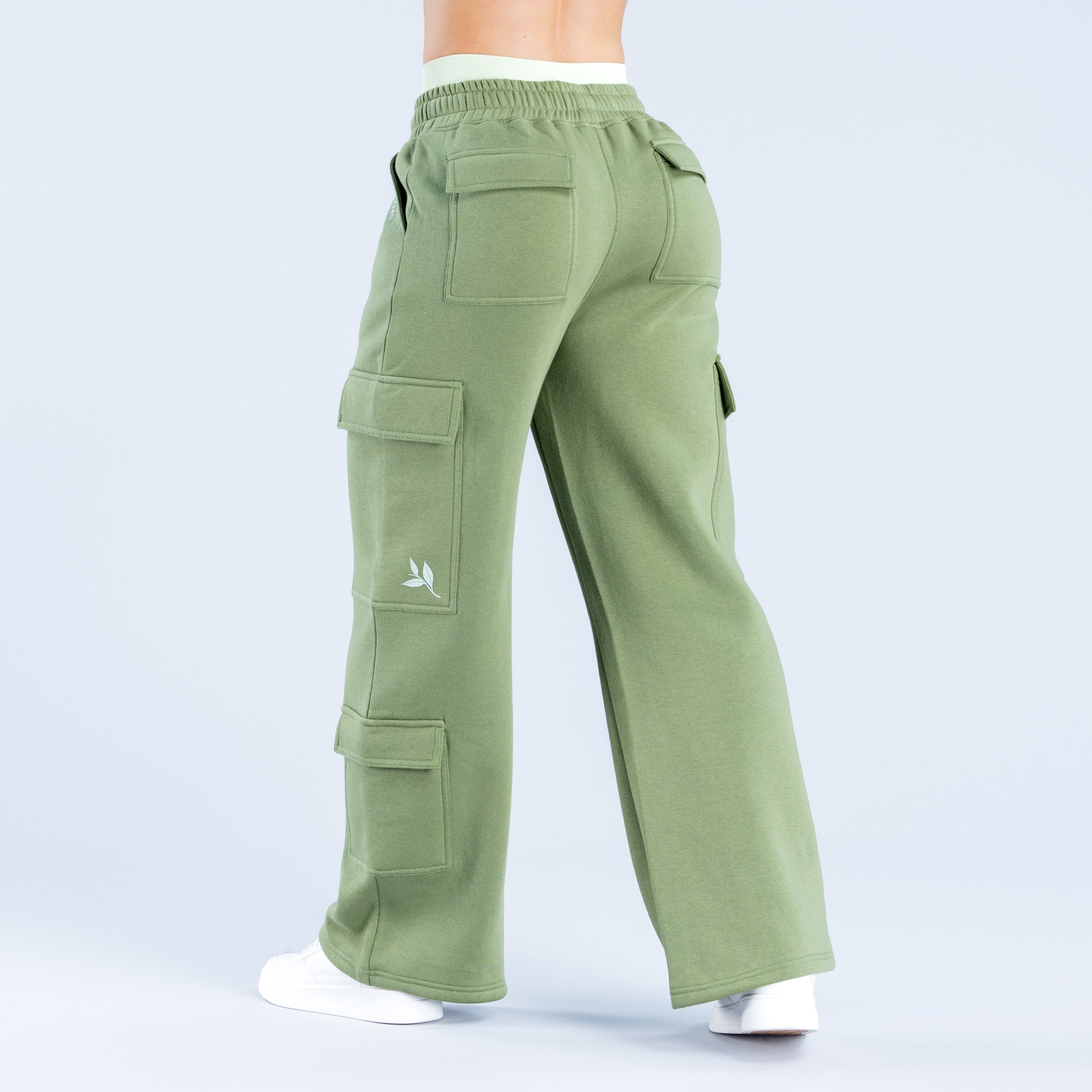 DFYNE Lanyi Edit Wide Leg Cargo Jogger Pantolon Kadın Koyu Yeşil | UCXTKW762