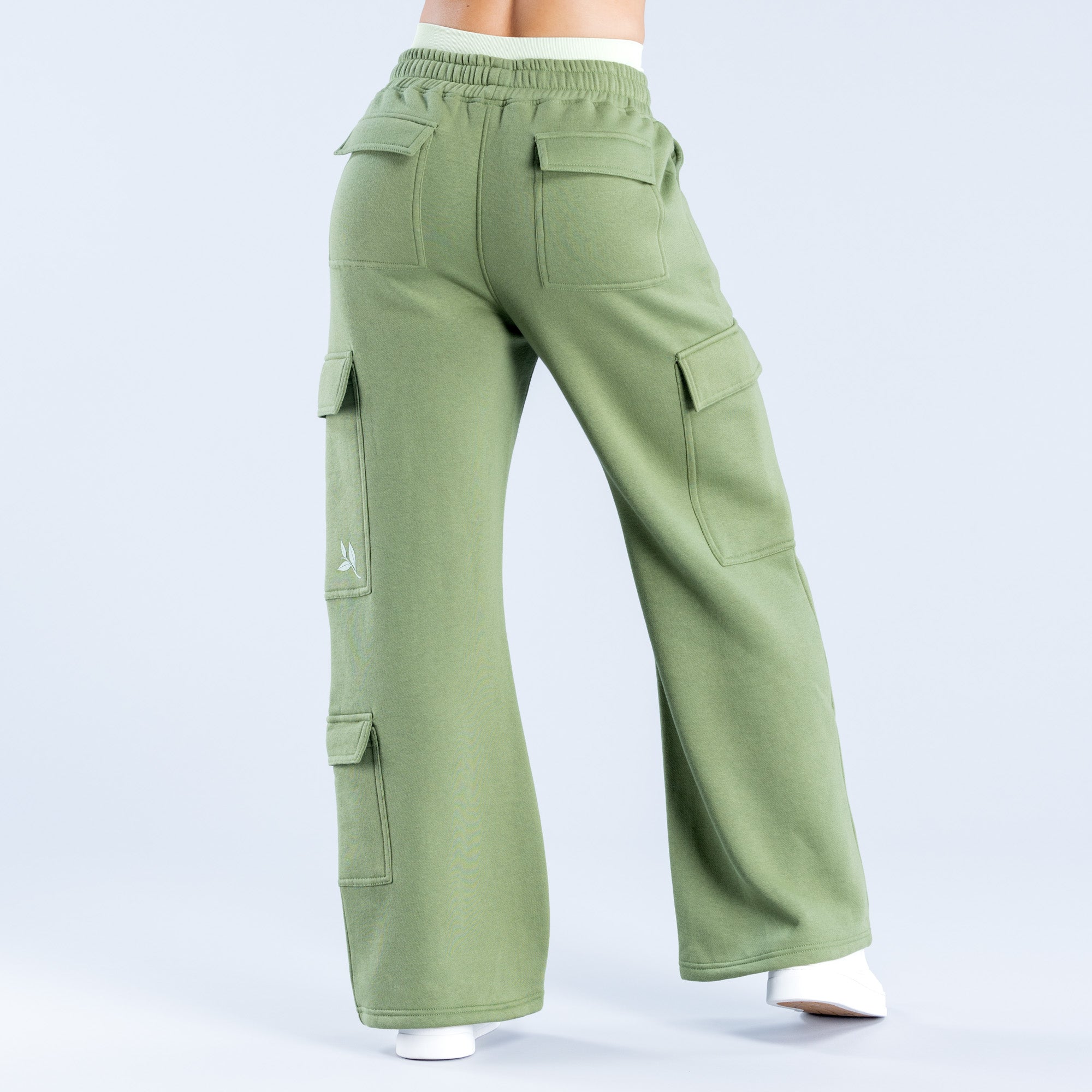 DFYNE Lanyi Edit Wide Leg Cargo Jogger Pantolon Kadın Koyu Yeşil | UCXTKW762