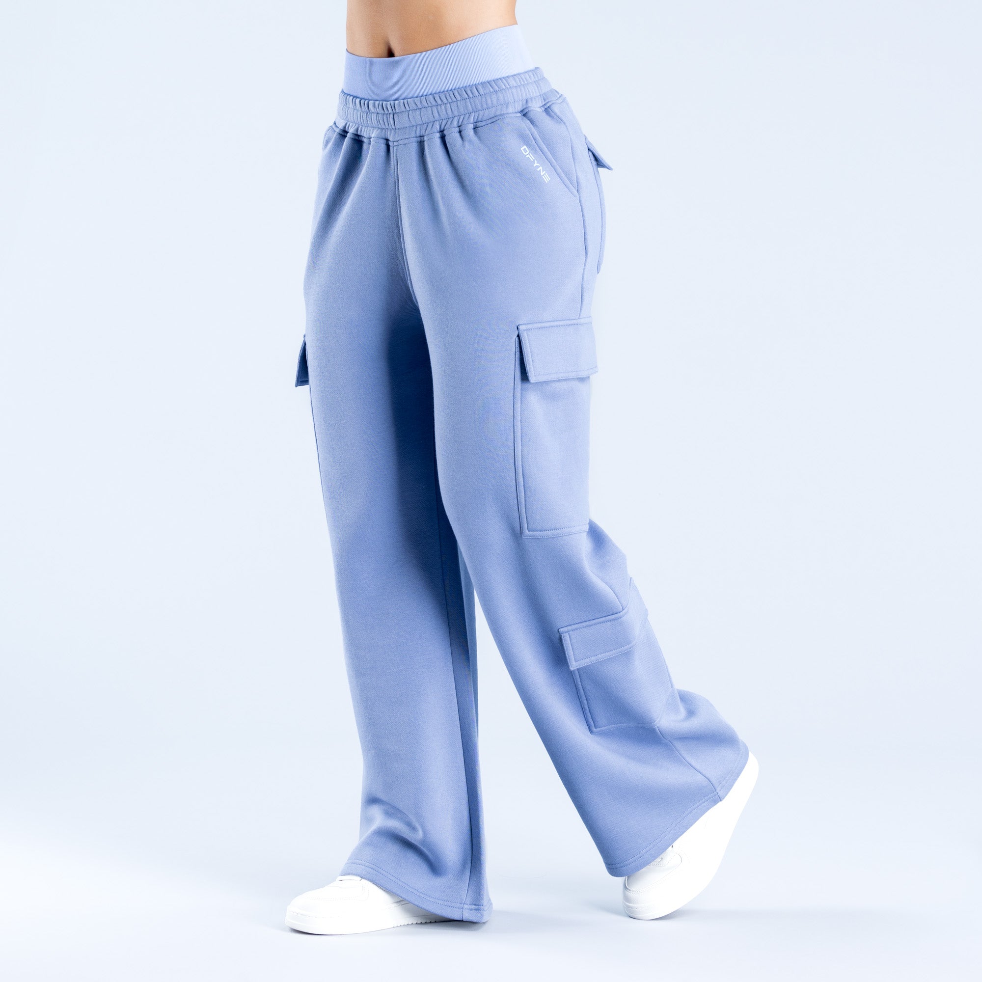 DFYNE Lanyi Edit Wide Leg Cargo Jogger Pantolon Kadın Mavi | NGFCZY072