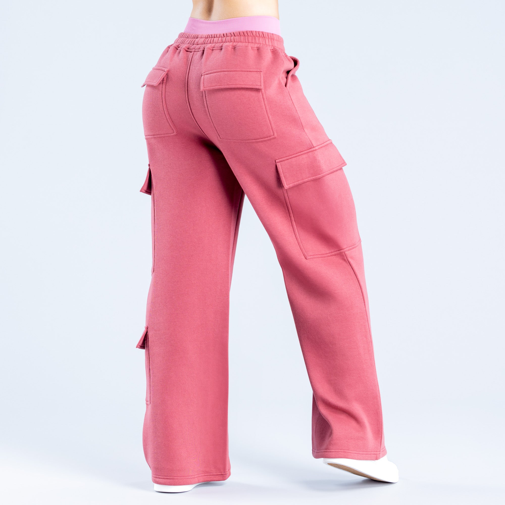 DFYNE Lanyi Edit Wide Leg Cargo Jogger Pantolon Kadın Koyu Pembe | HRFOND627